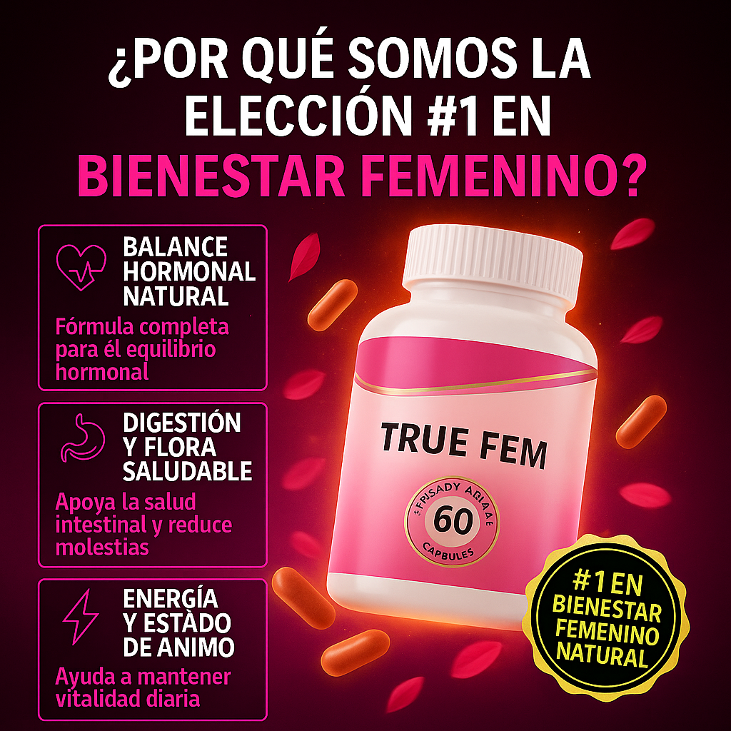 TrueFem™️ – Cápsulas Probióticas con Vitaminas para Equilibrio Hormonal