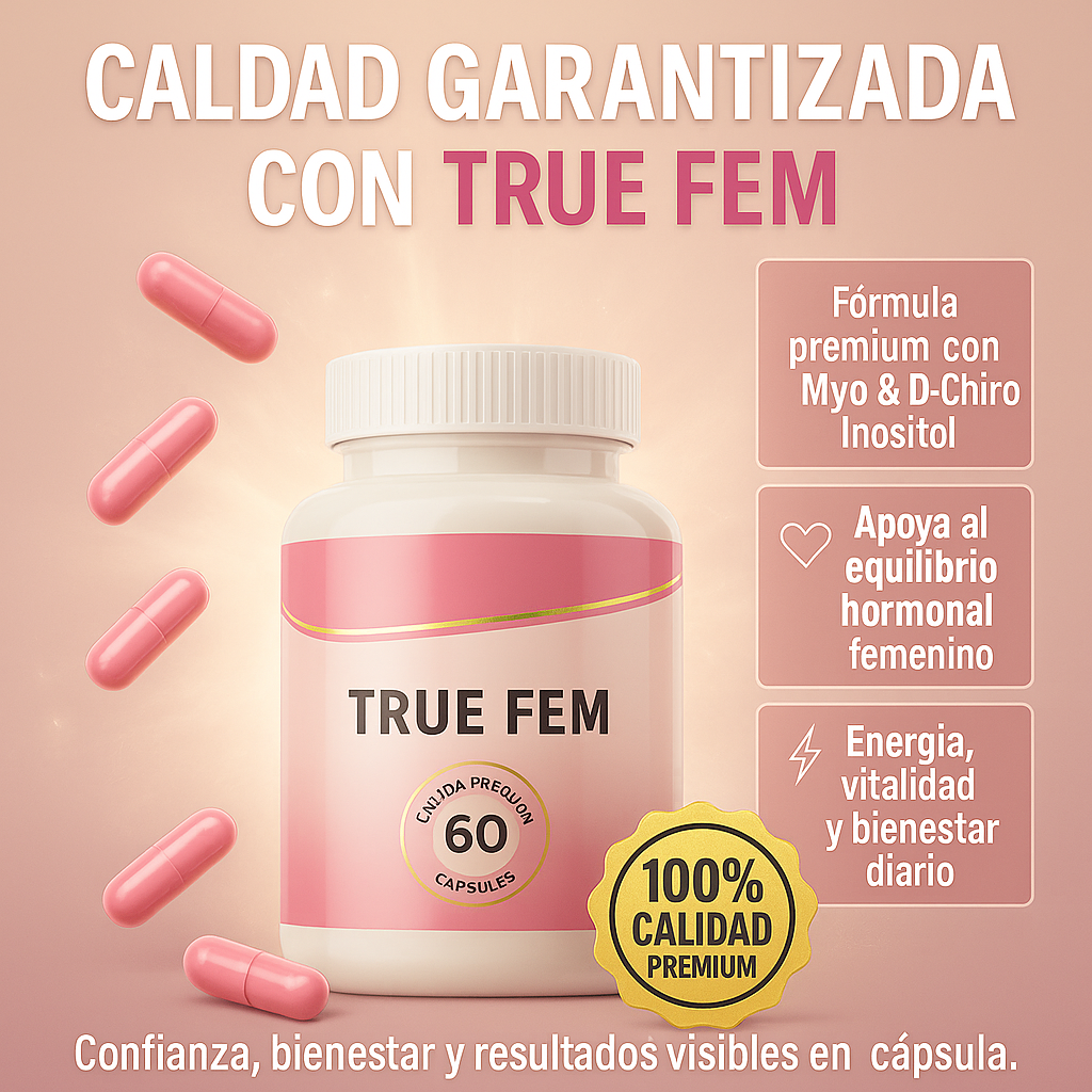 TrueFem™️ – Cápsulas Probióticas con Vitaminas para Equilibrio Hormonal