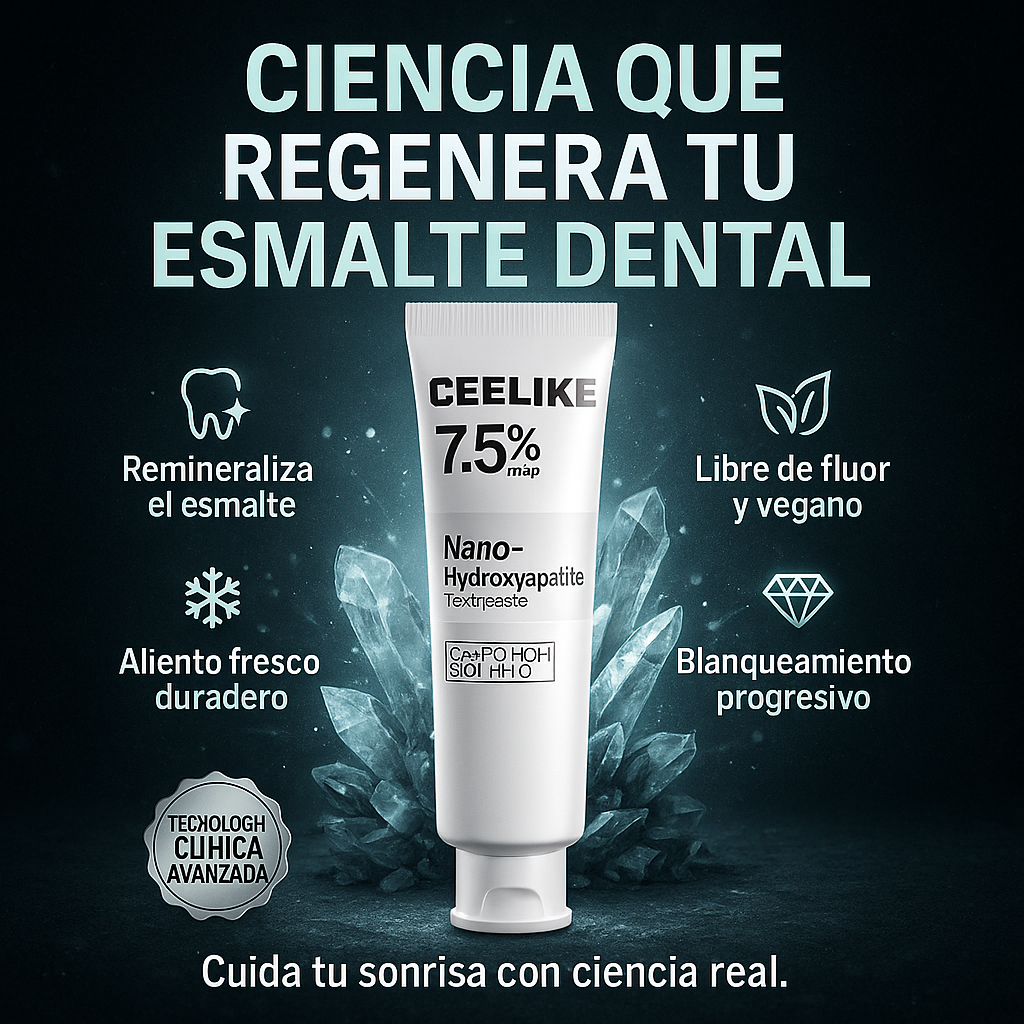 Ceelike™️ – Pasta Dental de Hidroxiapatita que Repara el Esmalte, Blanquea y Elimina la Sensibilidad al Instante 🦷