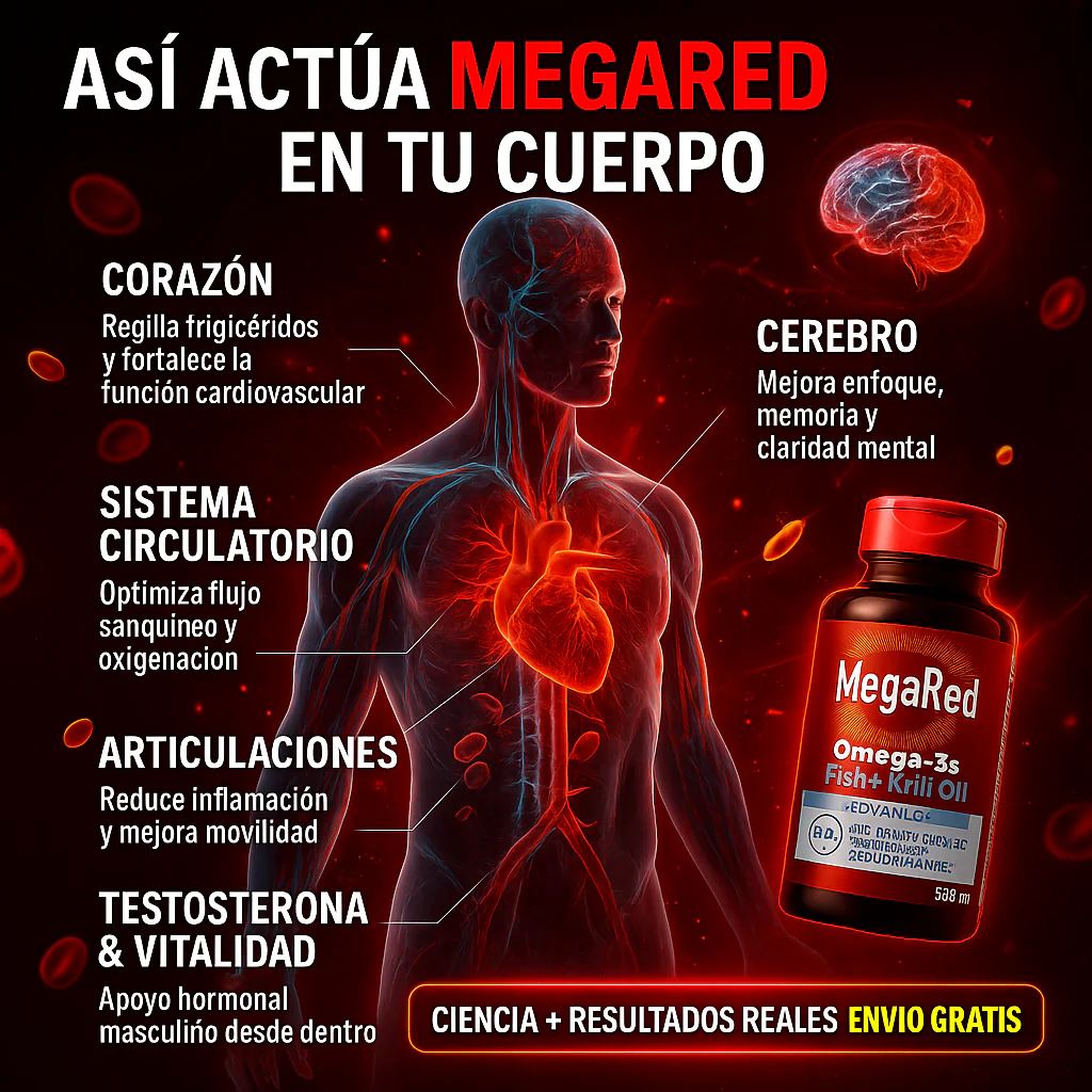 OFERTA 2X1⚡️ MEGARED™️ – Omega 3 Ultra Puro para Rendimiento Masculino