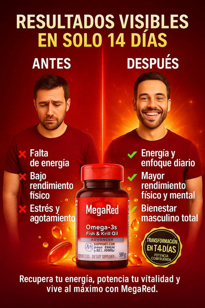 OFERTA 2X1⚡️ MEGARED™️ – Omega 3 Ultra Puro para Rendimiento Masculino
