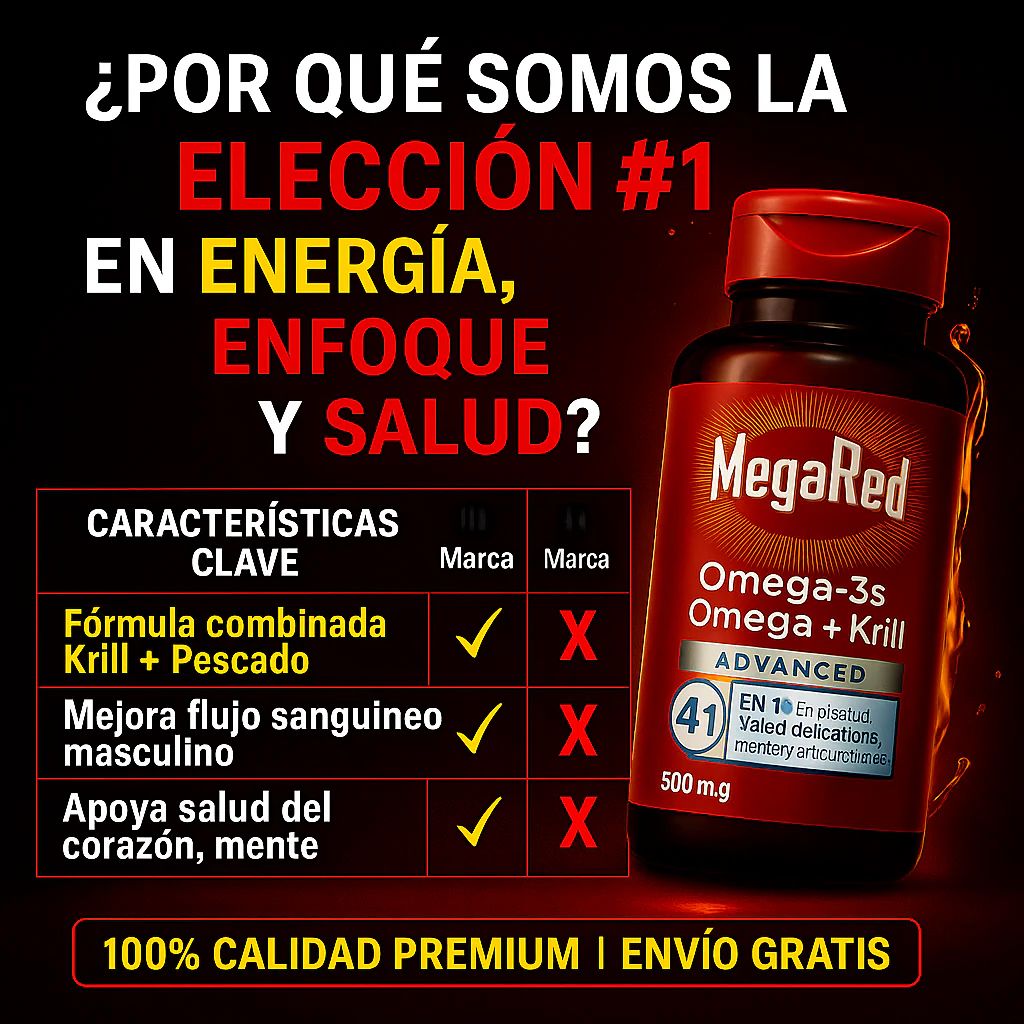 OFERTA 2X1⚡️ MEGARED™️ – Omega 3 Ultra Puro para Rendimiento Masculino